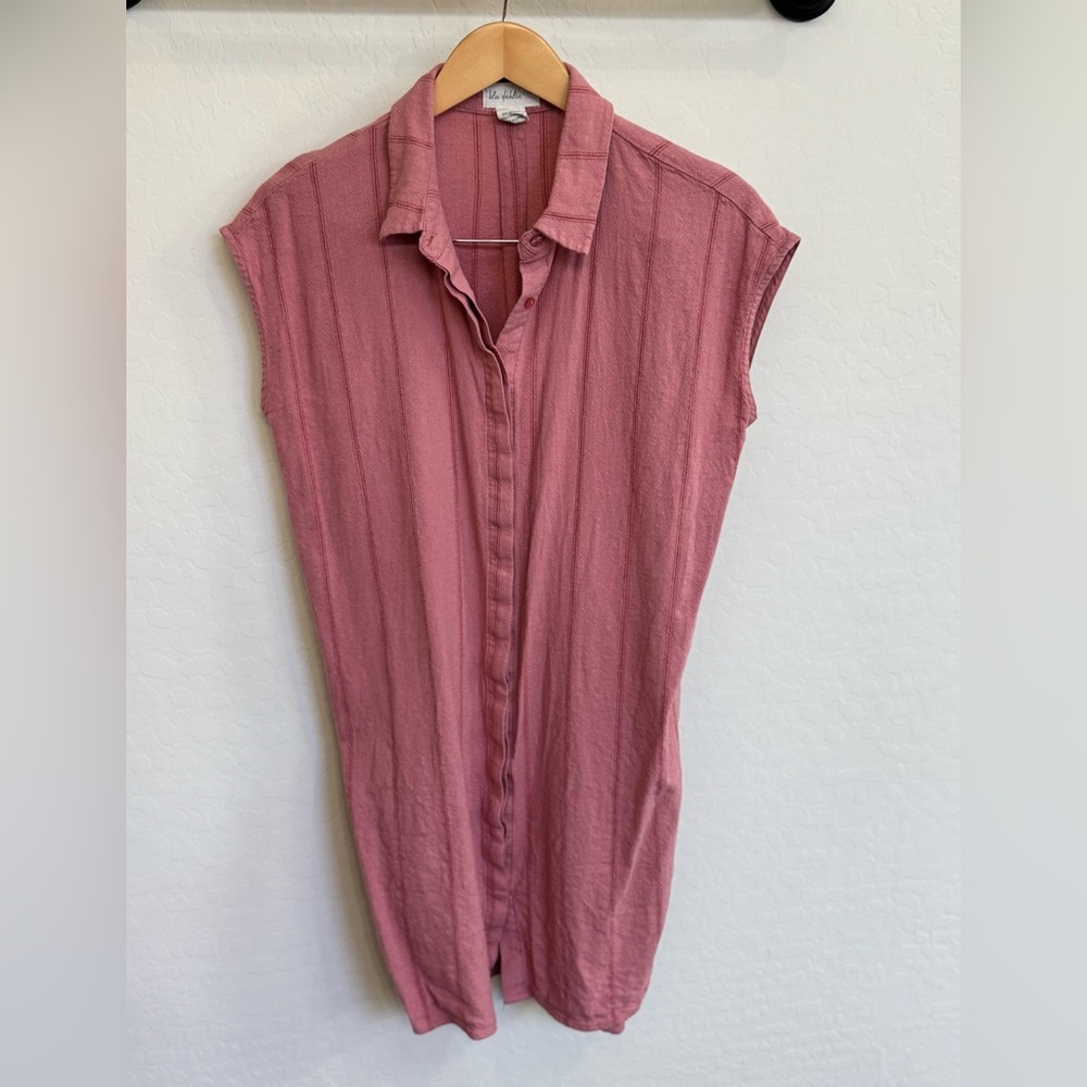 Blu Dahlia Sleeveless Button-Front Mini Dress in Dusty Rose Size Small